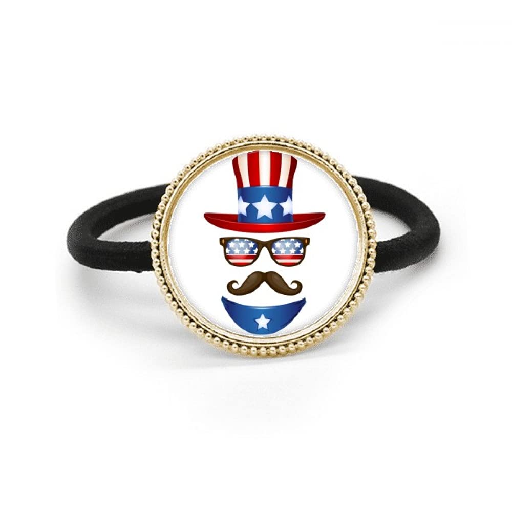 Diadema Tío Sam de metal plateado y goma temática americana 4