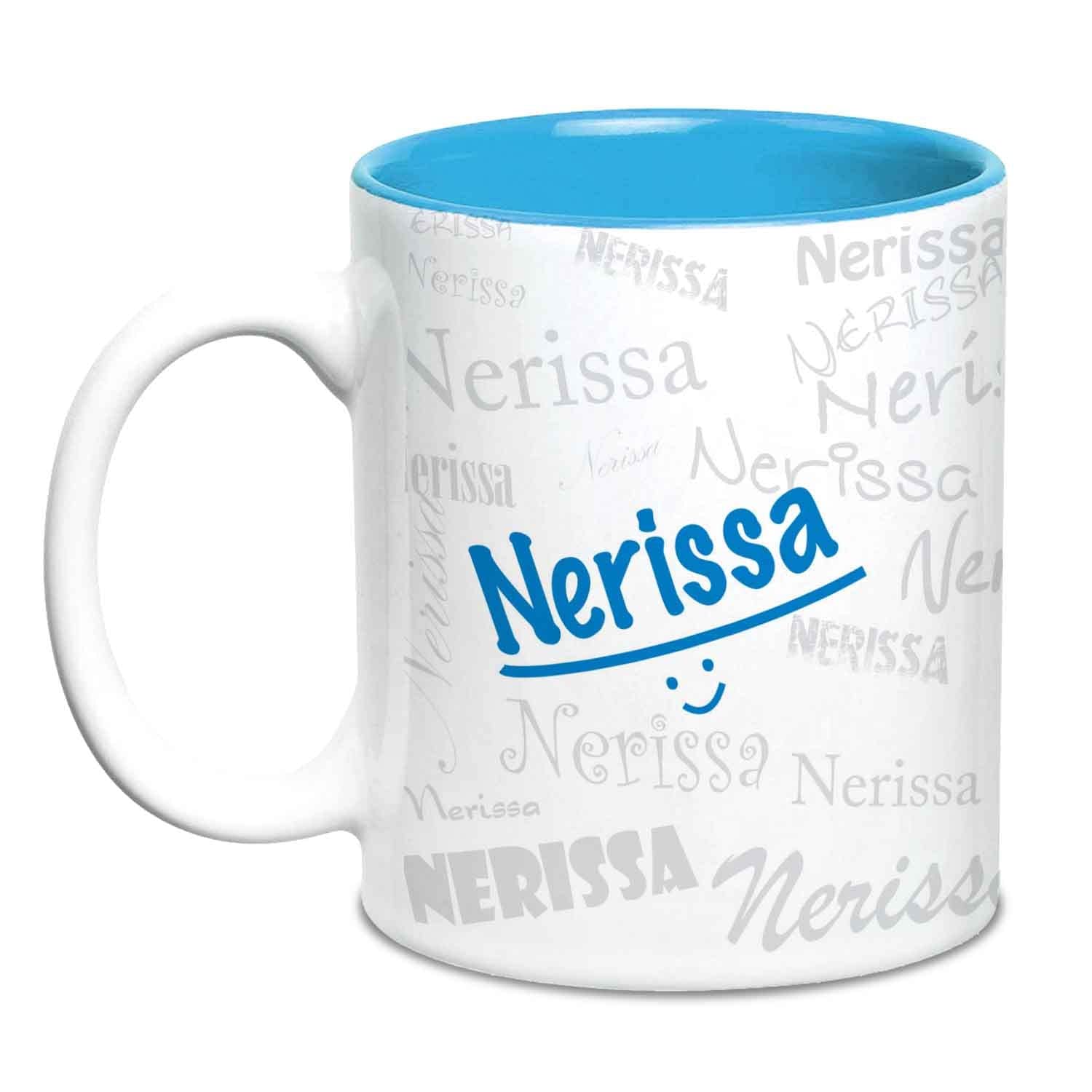Hot Muggs Me Graffiti Mug - Nerissa Personalised Name Ceramic, 315ml, 1 Unit