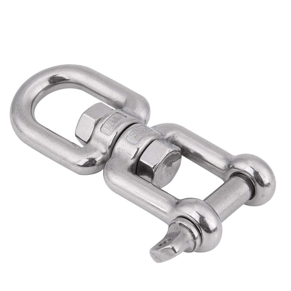 KIMISS Schwerlast 304 Edelstahl Swivel Ring Snap Rollen Schäkel Gerät(12mm)