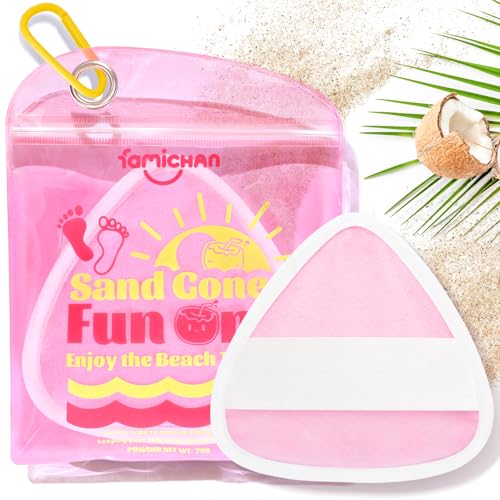 famichan Triangle Sand Remover for Beach Family Vacation Essentials for Women Kids & Baby Girl Beach Must Haves Sand Removal Bag for Cruise Travel Accessoriesn Towel-Pink