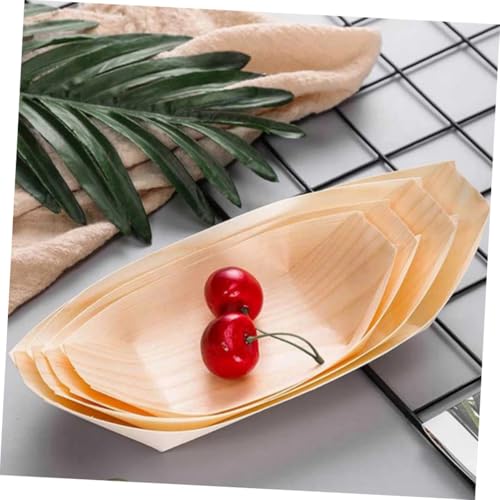 Platos desechables de madera forma barco x50 19.5cm miniatura 4