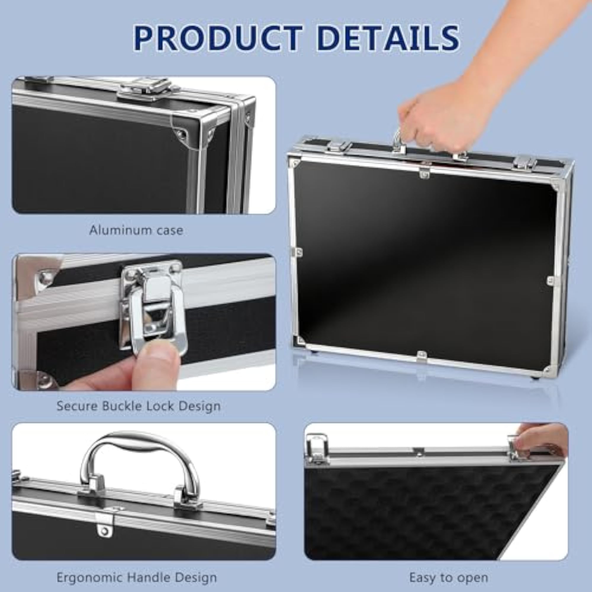 Lockable Aluminum Alloy Tools Case, Portable Storage Box