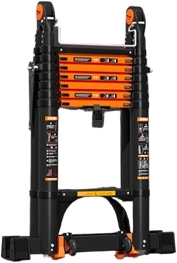 Portable Attic Telescopic Ladder Compact Aluminum Extension Ladder for Home Roof Outdoor Camper Motorhome(2.1+2.1=4.2m)