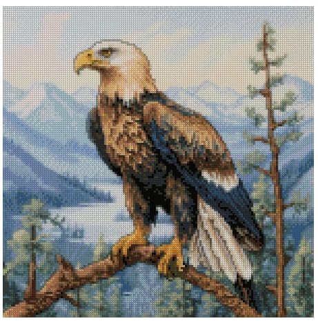 Bald Eagle Counted Cross Stitch Kit, 26x26cm Cotton Thread, 14 Count, 150x150 Stitches