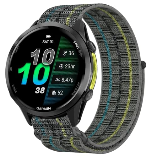 OUTPUTBT Nylon Correa 22mm Compatible con Garmin Venu 3/2, Forerunner 570 47mm/970/265/255/Vívoactive 4/CMF/HUAWEI/SUUNTO/COROS/Polar/AMAZFIT Bip6/Balance Pulsera Quick Release para Hombre Mujer