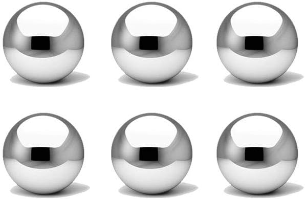 zosenda Stainless Steel Gazing Ball, Mirror Polished Hollow Ball Reflective Garden Sphere, Floating Pond Balls Seamless Gazing Globe for Home Garden Ornament Decorations (5CM X 6PCS)