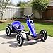 AWUCRSI 12V Electric Go Kart for Kids, Foldable Ride On Toy with Dual Motor, EVA Tires, Adjustable Seat, Bluetooth Music & Colorful LED Lights, Ages 3+ Beginner-Friendly (Blue)