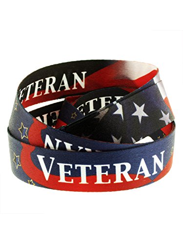 Image of PinMart Veteran Military Patriotic Lanyard w /Safety Release - for ID Badges, Keys, and Accessories - Great Gifts for Veterans