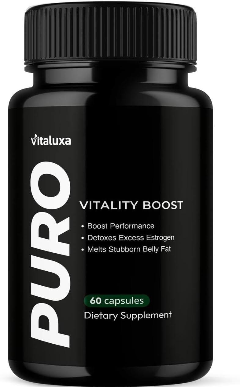 Puro Vitality Boost - Puro Pills Premium Blend Supplement Maximum Strength Daily Natural Vitamins Booster Capsules, Pure Performance Support Advanced Formula Overall Health Wellness (60 Capsules)