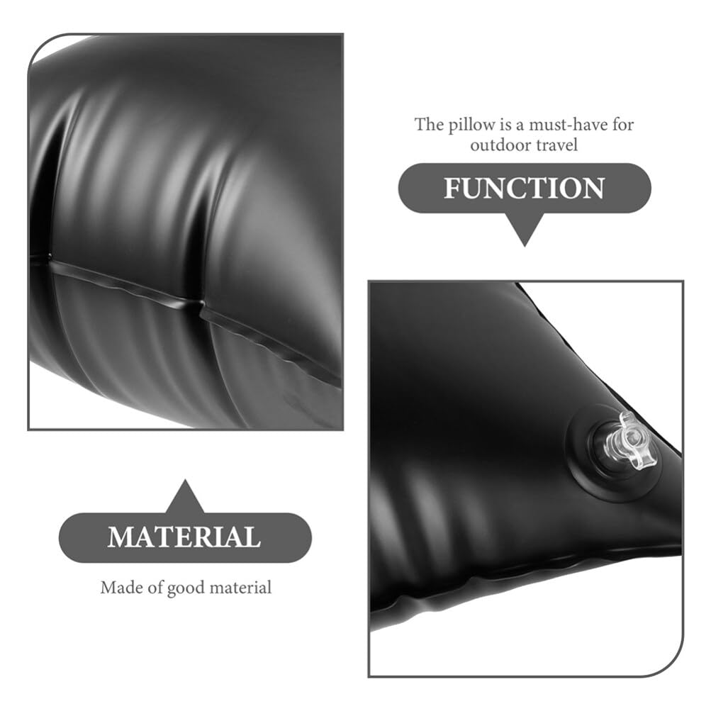 MAGICLULU Cuscino All'acqua da Gonfiabile Resistente Nero Viaggio Pvc in Ergonomico Supporto per Campeggio Auto