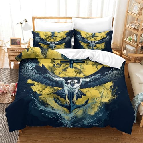Parure de lit enfant motif aigle 3D avec fermeture éclair pour lit super king