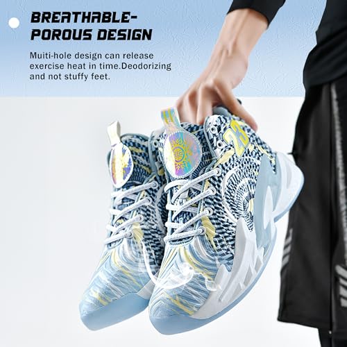 Image of Men's Basketball Shoes Fashionable Breathable Anti Slip Sports Shoes Outdoor Running Fitness Training Shoes
