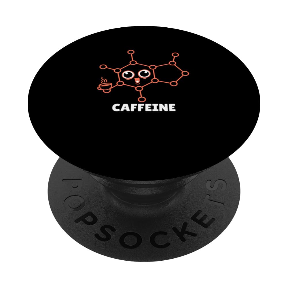 PopSockets PopGrip 'Koffein Molekül' – Ausziehbarer Handy-Griff & Sockel, Tauschbarer Top, Für Handys & Tablets