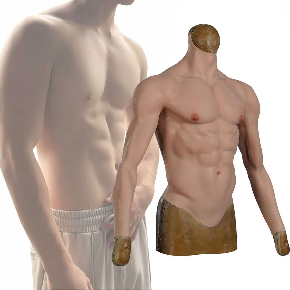 Silikon-Muskel-Brustanzug Unsichtbare Hohe Elastizität Bauchmuskeln Herren Simulation Falsche Brustmuskeln für Cosplay