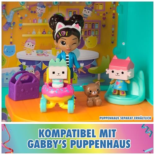 Gabby’s Dollhouse, Kitty Care Figuren Set, Gabby mit 2 Katzenfiguren und Kinderwagen, ab 3 Jahren