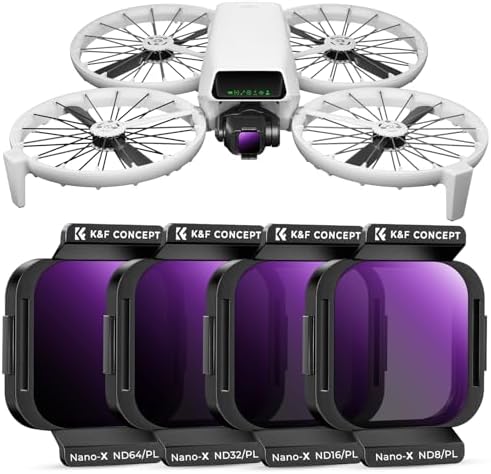 K&F CONCEPT Juego de filtros ND/PL compatibles con dji Flip, 4 Un...