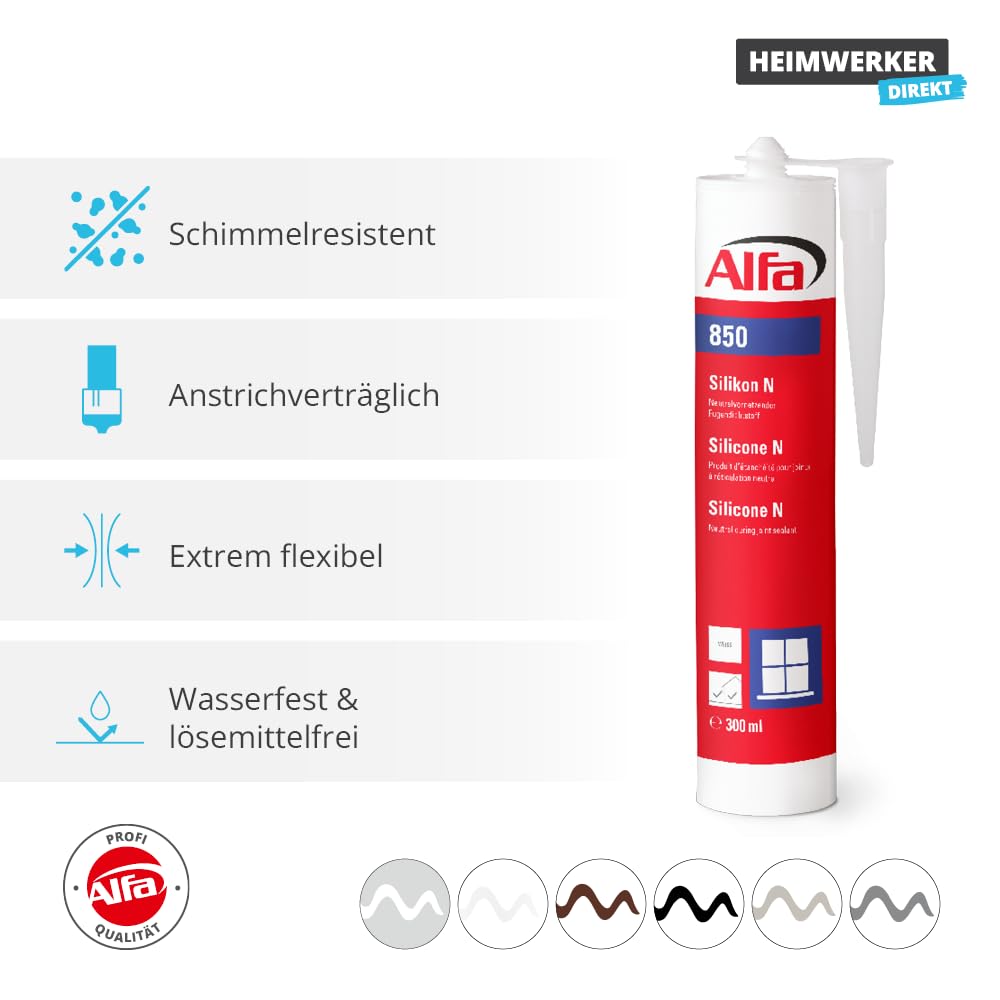 Alfa Silicone N gris – Salle de bain, toiture fenêtre – 12 pièces