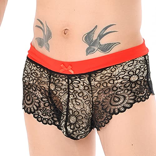 YiZYiF Mens Adult Frilly Lace Ruffled Crossdress Sissy Panties Maid Briefs Underwear Bloomers3