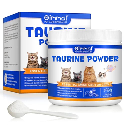 Taurine for Cats Pure Taurine Powder Supplement for Kittens & Adult Cats Supports Overall Vitality & Healthy Coat Easy to Mix in Food with Dosing Spoon 200g