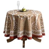 Maison d' Hermine Kashmir Paisley 100% Cotton Tablecloth 69 Inch Round. Perfect for Thanksgiving and Christmas
