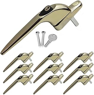 GB DIY Store 10 x Yale uPVC Universal Window Handle Inline Locking Espag Double Glazing White 40mm (Pack of 10)