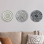 Tioncy 3 Pcs 11.8 Inches Mother of Pearl Shell Plate Coastal Wall Art Mosaic Wall Sculpture Shell Handmade Hanging Wall Plates Arts for Summer Spring Bedroom Bathroom Home Office Hotel(Black) - Image 2
