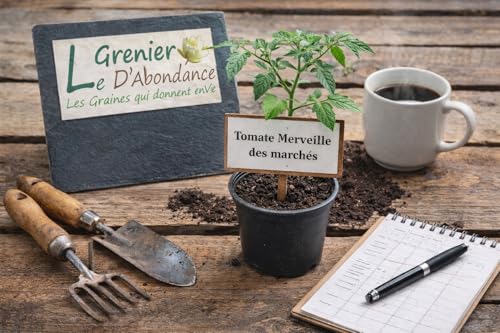 50 graines à semer - Le Grenier d'Abondance - TOMATE Merveille des marchés - Beaux fruits résistants