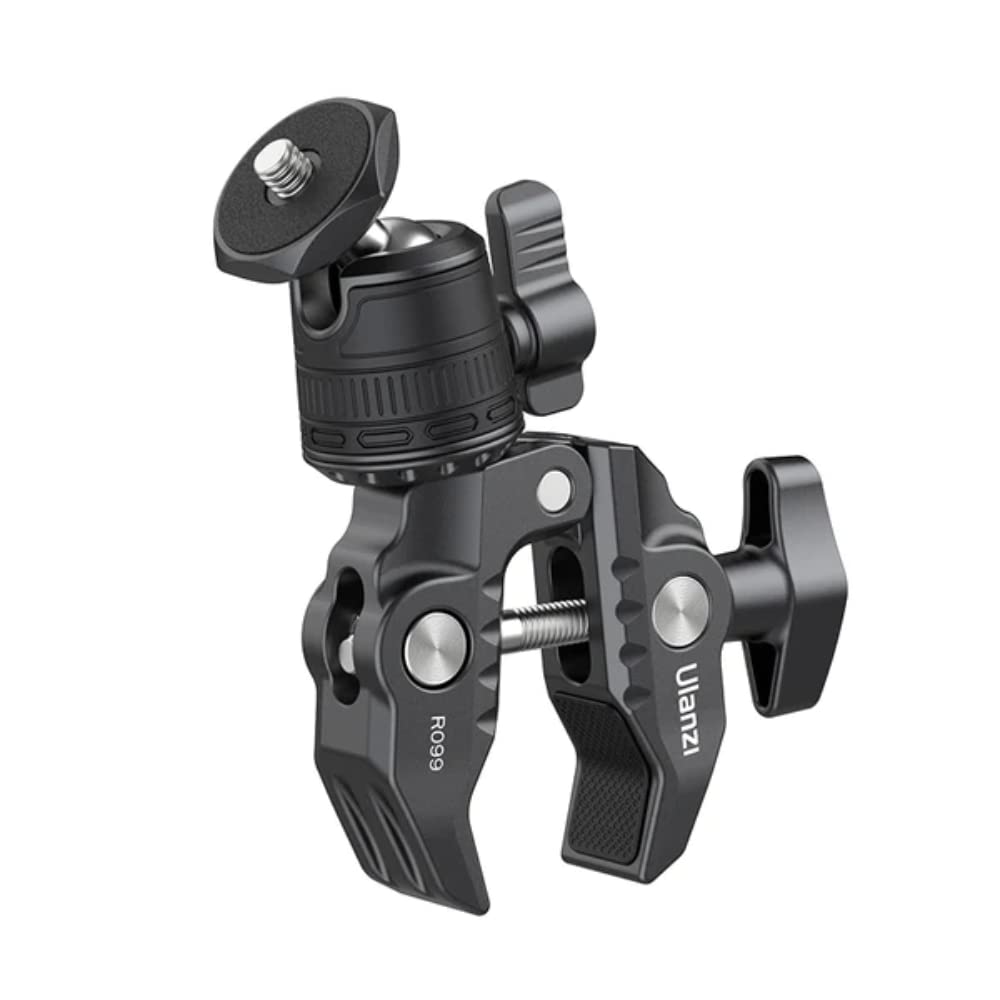 Ulanzi R099 Super Clamp Camera Mount Clamp with 360° Ballhead, Bike/Bicycle/Motorcycle Handlebar Mount Compatible for Insta360/ Compatible for GoPro/AKASO/DJI Osmo Action Cameras, DSLR Cameras (B0BS3H5BJF) Amazon Price History, Amazon Price Tracker