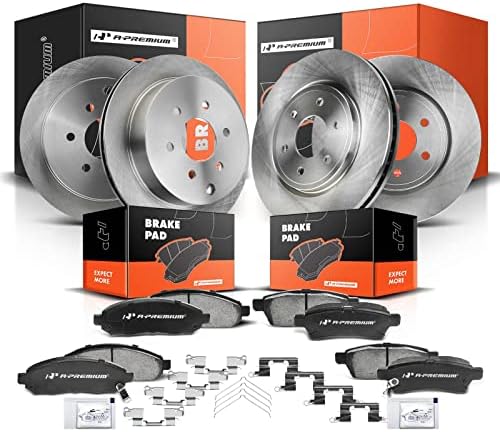 Nissan Frontier Brake Kit Detroit Axle Front & Rear Drilled & Slotted Rotors Ceramic Brake Pad Kit For Nissan Frontier, Xterra, Suzuki Equator Front Car & Truck Brake Disc Rotors Drilled - Foto 9