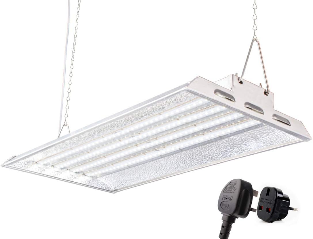 Durolux DLED824WK LED Grow Light | L 0.58 x W 0.30 m | 80W (0.5W LEDs, 160 pcs) with White 5500K and 10000 Lux Great for Seeding and Veg Growing! (0.6 x 0.3 m | 80W Output, White LEDs)