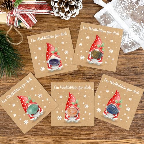 5 Wichtelgeschenk Glückssteine(1-3 cm), Nikolaus Geschenke Weihnachtsgeschenke für Kinder, Wichtelstein Wichtel Zubehör, Kleine Geschenke für Adventskalender Kinder, Give Aways Weihnachten Mitbringsel