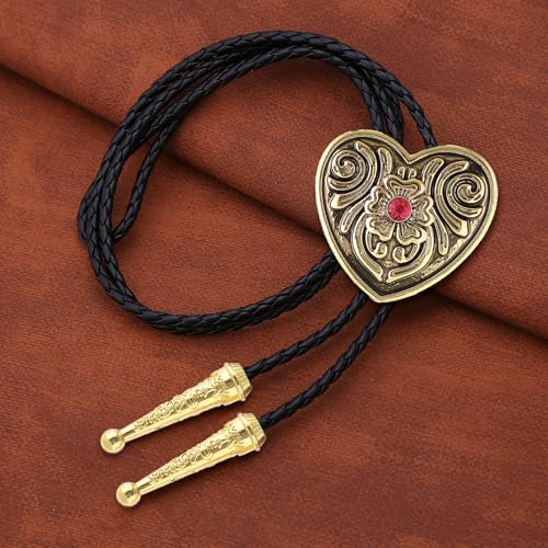 Image of Bolo Tie for Men Women Western Cowboy Bolo Tie Heart Necktie Cowboy Carter Fan