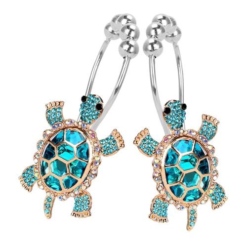 Elerslodia Sapphire Sea Turtle Decorative Shower Curtain Hooks Set,12 PCS,Roller