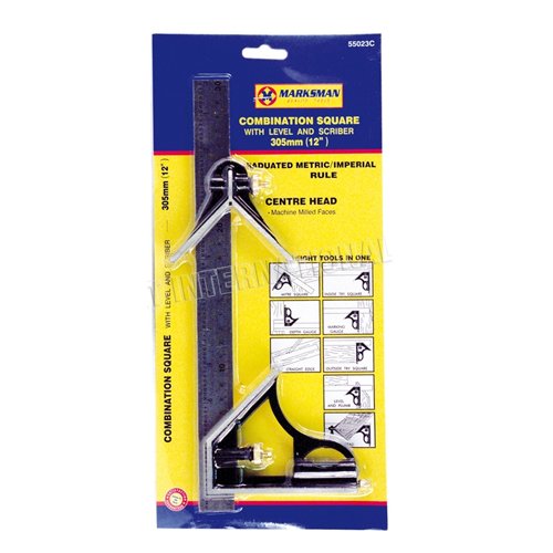 BARGAINS-GALORE ADJUSTABLE COMBINATION SQUARE ENGINEERS 12 SQUARE ANGLE & SPIRIT LEVEL SCRIBER