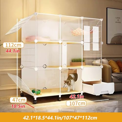 Cage pour chat avec litière fermée pour protéger vos meubles
