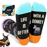 Zmart Hilarious Donkey Gifts - Donkey Socks Silly Farm Animal Socks, Novelty Gag Gifts Teens