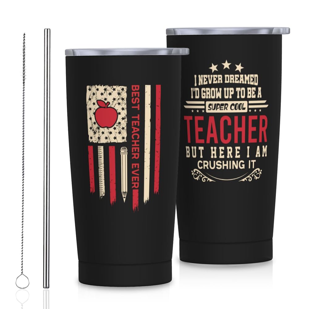 Teacher Gifts for Men, Male Teachers Tumbler 20Oz Stainless Steel Insulated Coffee Travel Cup, Teacher Appreciation Gifts, Thank You Teachers Gift