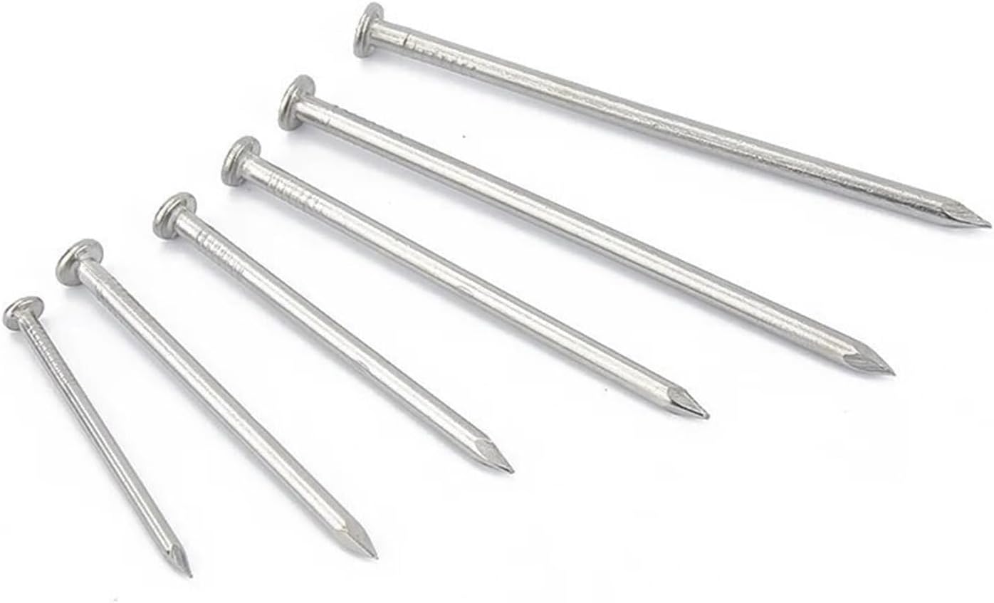 BUUV Cement Nail Flat Head Concrete Nails 304Stainless Steel Woodworking Round Nails for Wooden Boxes,Wooden Furniture,Decoration,Etc (Color : 10PCS 2.5 Inch)(10pcs 2.5 Inch)