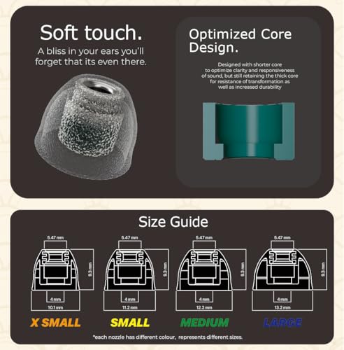 Image of TANGZU Tang Sancai Noble Earbud Tips, Replaceable Liquid Silicone Medical Grade Hypoallergic Eartips, Stainless Steel IEM Ear Plugs, Optional XS /S /M /L Size for in Ear Monitors (L- 1 Pair)