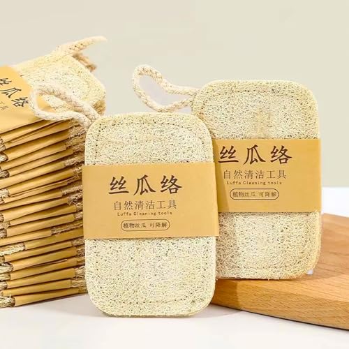 10 Best Loofah Dish Scrubbers That Make Cleaning a Breeze 6 Natural Loofah Dishwashing Sponges with Hanging Loop