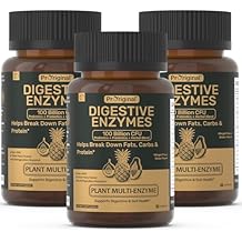 Digestive Enzymes Supplement with 100 Billion CFU Organic Probiotic & Prebiotic - Multi-Enzyme Formula for Women & Men - Supports Digestive & Gut Health, Aids Protein, Carb & Dairy Digestion, 180 Caps