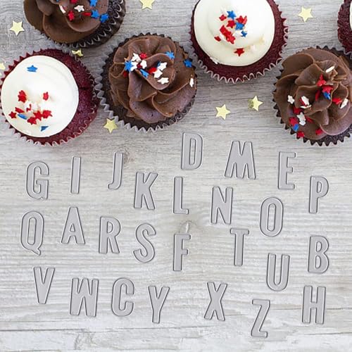 Metal 26 Capital Alphabet Cutting Dies for Card Making, Split Individual Letters Dies Spelling Words Die Cuts Stencil Embossing Tool Scrapbooking DIY Etched Craft Dies by Hying - Image 5