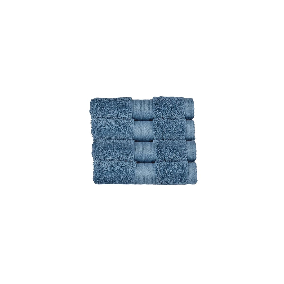 Christy Renaissance 4 Face Cloths Set | Denim Blue | 100% Egyptian Cotton | Luxuriously Soft and Super Absorbent | 675 GSM | 4 Wash Cloth Flannels