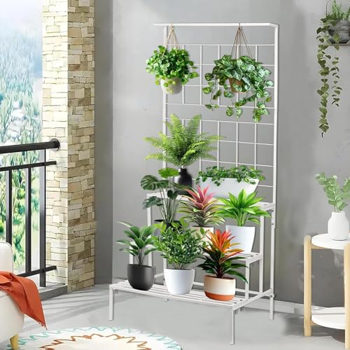 Image of Bee Creative Plant Stands for Outdoor Balcony, Flower Pot Stand for Indoor Plants, Large Metal Planter Stand for Living Room, home decor, Indoor & Outdoor plants Stand (3 STEP W)