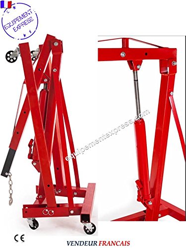 EQUIPEMENT EXPRESS SICOBA Chevre Hydraulique d'atelier Grue de Levage 2T + Palonnier Equilibreur de Charge 907kg – vue 3