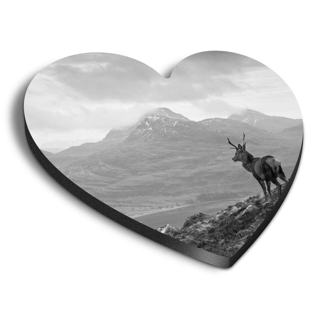 1 x Heart MDF Magnets - Wild Stag Loch Torridon Scotland 36976