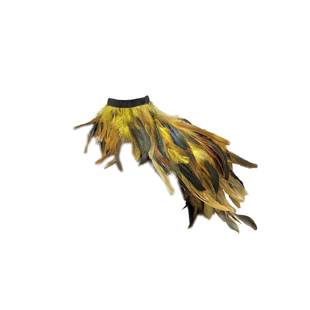 Gothic Feather Shrug Shawl Collar Necklace Ladies Natural Feathers Shoulder In Halloween Costume Party Scarf Cape Top - Image 2
