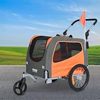 VEVOR Hundeanhänger 30 kg 2in1 Fahrradanhänger Kohlenstoffstahl + 600D Oxford-Gewebe + PP faltbar 1440 x 720 x 779 mm als Anhänger 1400 x 720 x 830 mm als Kinderwagen Hundebuggy Jogger Anhänger – Ansicht 8