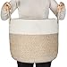 Shu Baby Woven Storage Basket - Large Cotton Rope Basket with Long Handles, Foldable Laundry Hamper, Toy Bin and Decorative Hamper (brown)