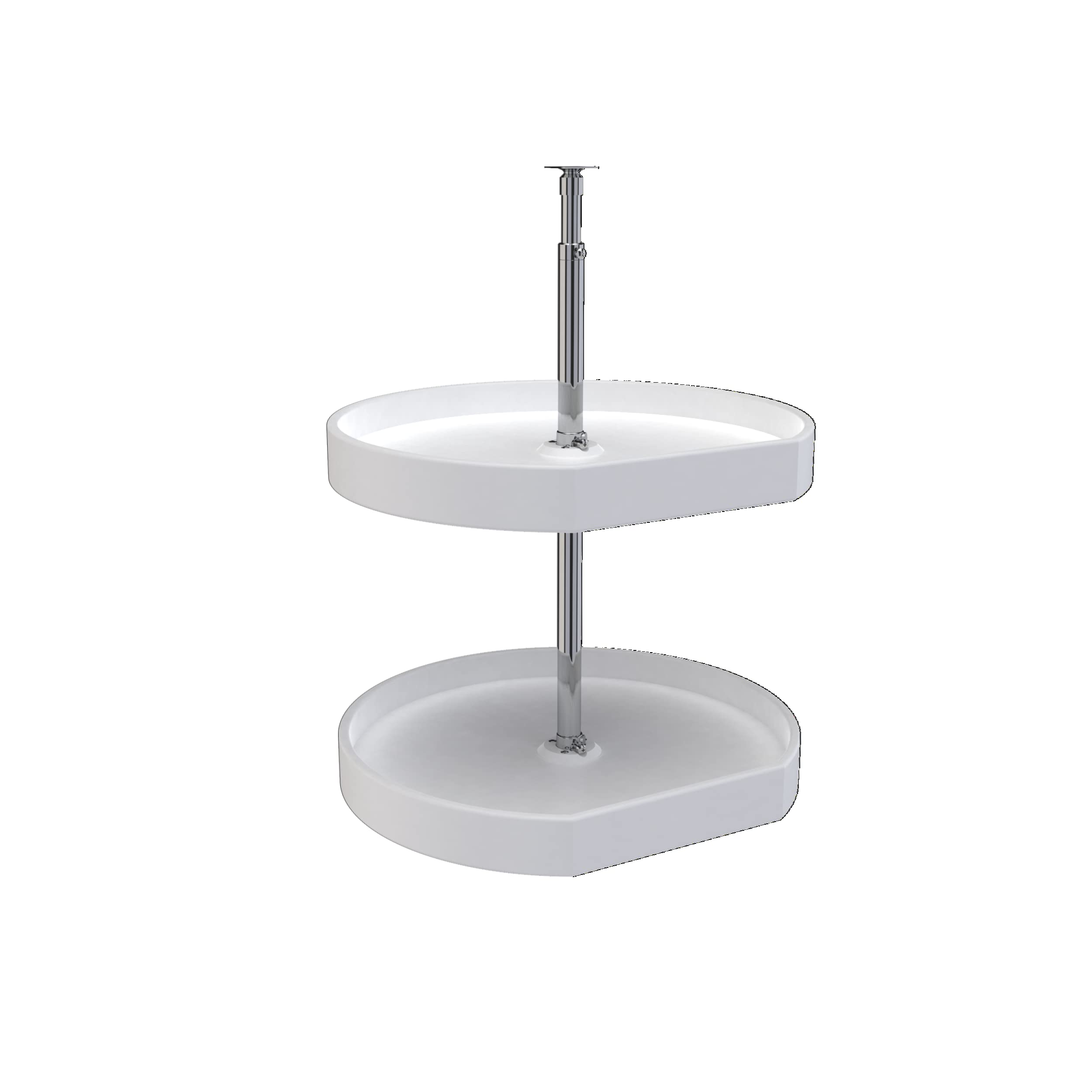 Rev-A-Shelf 20" Dual Shelf Lazy Susan D-Shaped for Corner Wall in Cabinet Kitchen Storage Organization, Turntable Storage White, 7012-20-11-52